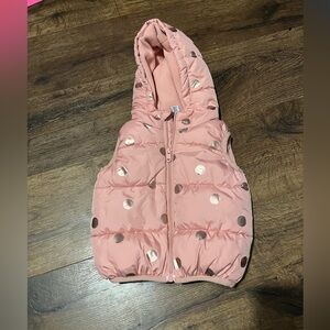 Pink Polka Dot Baby Puffer Vest